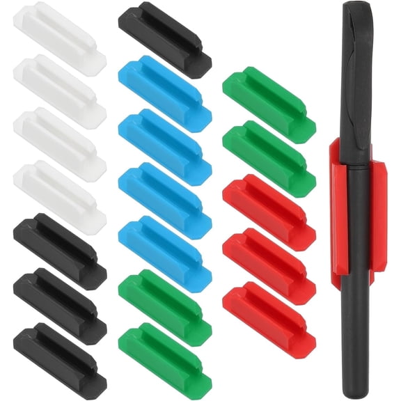 COREBAY 20 Pack Adhesive Silicone Pen Holder, Multicolor Desk Organizer for Classroom, Office, Home & Car, Ideal for Teachers.