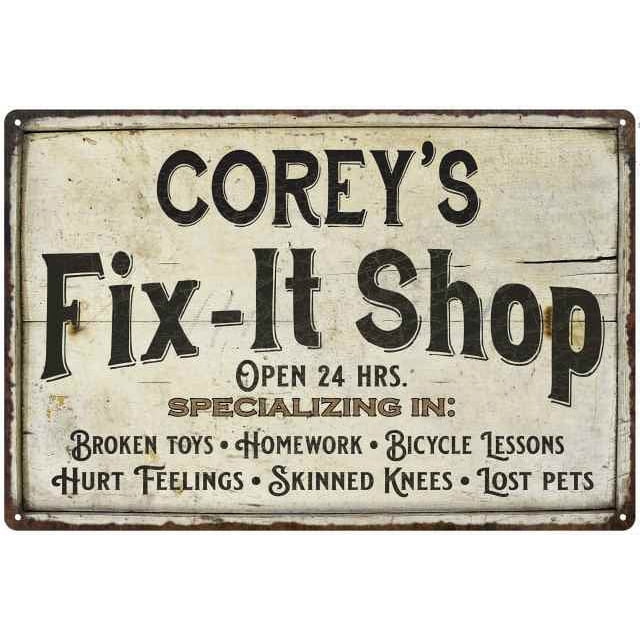 COREY'S Fix-It Shop Sign Grandpa Dad Wall Décor 8 x 12 Matte Finish ...