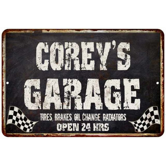 COREY'S Garage Black Grunge Gift Sign 12x18 Decor Gift 112180005144