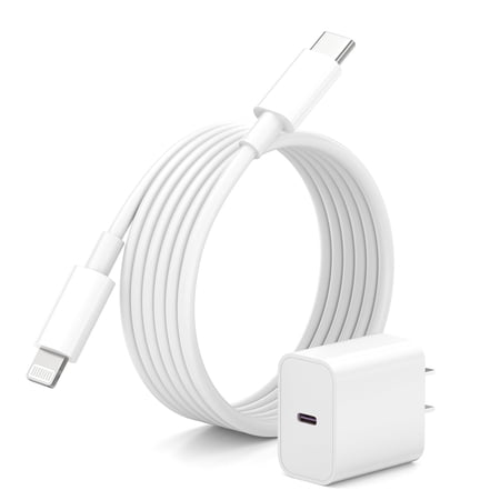 looyotul 20W USB C iPhone Charger Fast Charging Block 1 Pack with 6FT Cable, PD Wall Adapter Compatible with iPhone 14/14 Pro/14 Pro Max/14 Plus/13/12/11/XR/XS/8/iPad/AirPods(White)