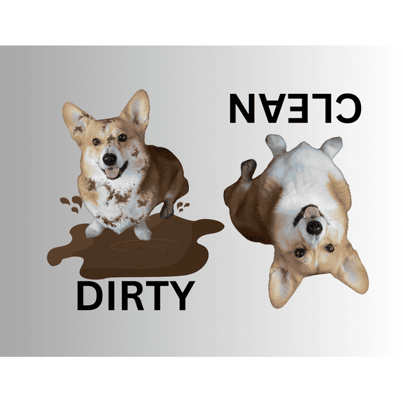 CORGI Clean Dirty Dishwasher Flexible Magnet