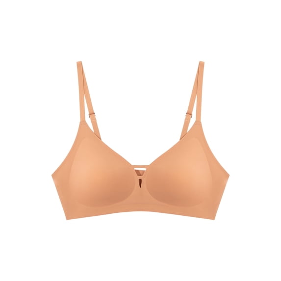 CORIETT Ocean Wireless Push-Up Bra for Women, Seamless, Soft Comfort Bra, Beige - Small Size