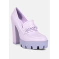thumbnail image 1 of CORINNE Lilac Chain Embellished Chunky Loafers, 1 of 5
