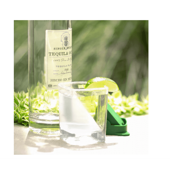 CORKCICLE + Tequila Triangle Set, 9 oz Clear Novelty Barware with Silicone Ice Mold