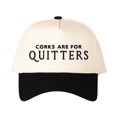 thumbnail image 1 of "CORKS ARE FOR QUITTERS" Letter Embroidered Patchwork Trucker Hat | Adjustable Unisex Snapback, Funny Wine Lover Travel Essential Cap, 1 of 10