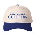 thumbnail image 1 of "CORKS ARE FOR QUITTERS" Letter Embroidered Patchwork Trucker Hat | Adjustable Unisex Snapback, Funny Wine Lover Travel Essential Cap, 1 of 10