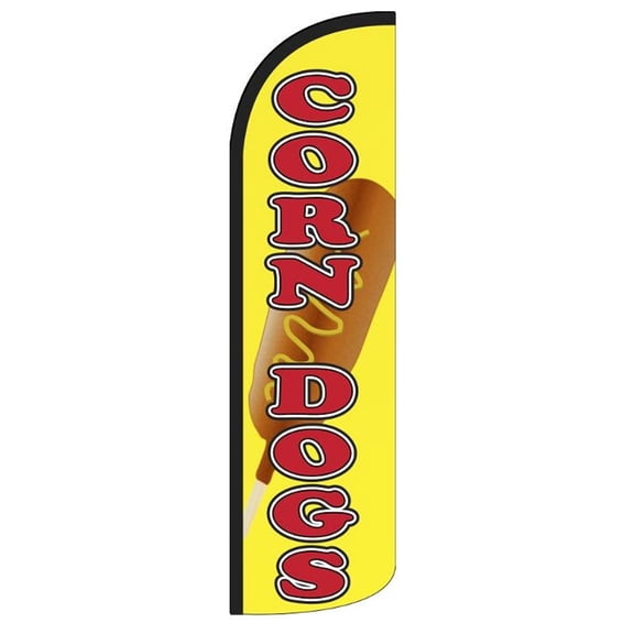 CORN DOGS Windless Flag (Hardware Not Included) |Advertisement /Business Flags | Feather Flag |