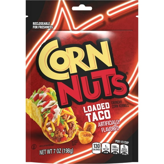 CORN NUTS Loaded Taco Flavor Plant-Based Snack, 7 oz  Plastic Bag