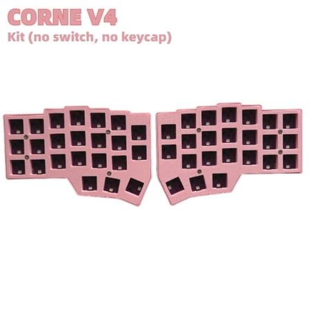 CORNE V4 Split Mechanical Keyboard Pink, Ergonomic Two-Hand QMK Hot-Swap RGB Keyboard