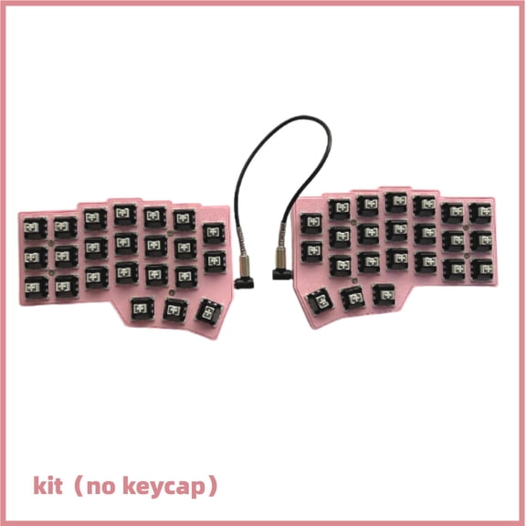 CORNE V4 Split Mechanical Keyboard Pink, Ergonomic Two-Hand QMK Hot-Swap RGB Keyboard