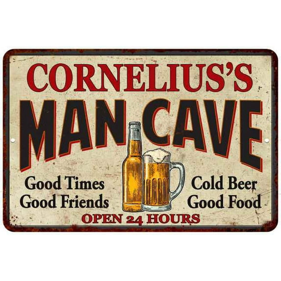 CORNELIUS'S Man Cave Metal Sign Wall Decor Gift 8x12 208120011464