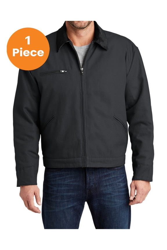 – DUCK CLOTH WORK JACKET STYLE J763, Charcoal, XL, Men's Athletic Sweatshirts