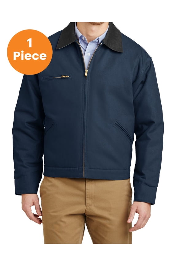 – DUCK CLOTH WORK JACKET STYLE J763, Navy/Black, XL, Mens Work Jackets