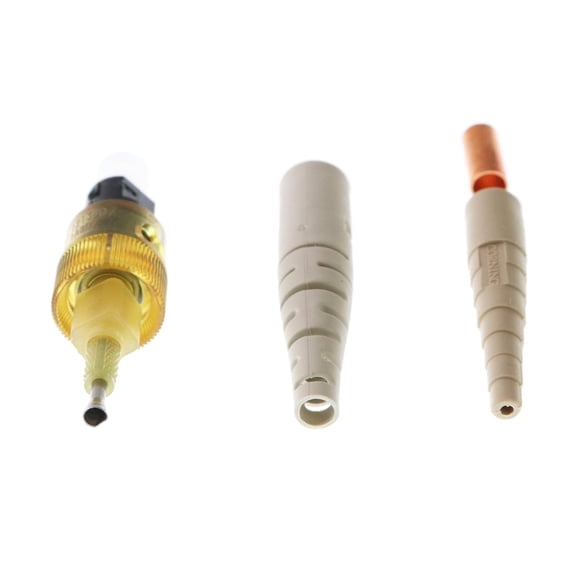 Corning 95-000-50 62.5m Multimode OM1 Fiber Optic Connector, Amber Housing, Beige Boot, Ceramic Ferrule, ST Compatible Single Pack UNICAM Standard-Performance