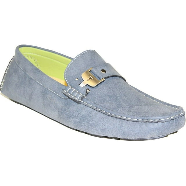 CORONADO Men Casual Shoe MOC-5 Driving Moccasin with Stitched Toe and Buckle Details Gray 9.5M