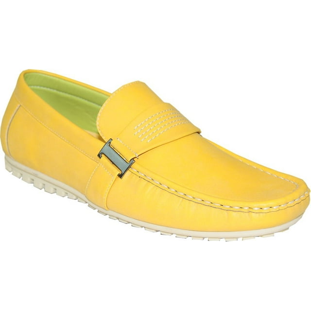 CORONADO Men Casual Shoe MOC-6 Driving Moccasin with Moc-Stitched Toe and Buckle Detail Lemon 7.5M