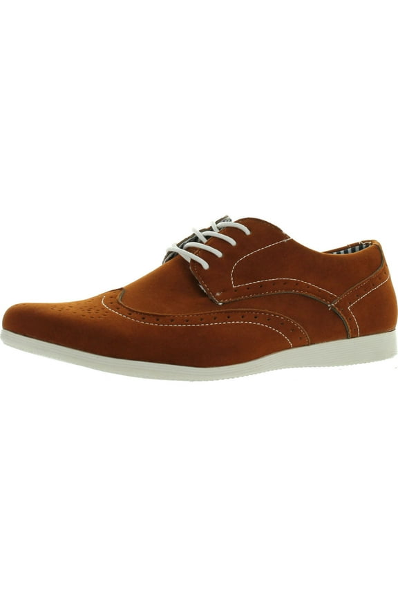 Mens Casual Shoes CODY-4 Faux Suede Soft Comfort Oxford with a Classic Wing Tip Toe