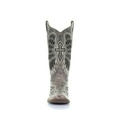 CORRAL Adult Female Brown Black Wing and Cross Square Toe Boots, Size 9, Width M