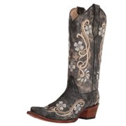CORRAL Adult Female Floral Embroidery Black/Multi Color Boots, Size 6.5, Width M L5175-LD-M-6.5