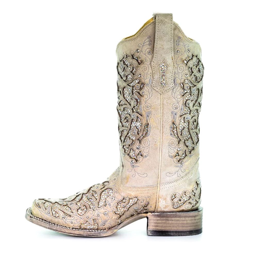 Corral black bone inlay boots top