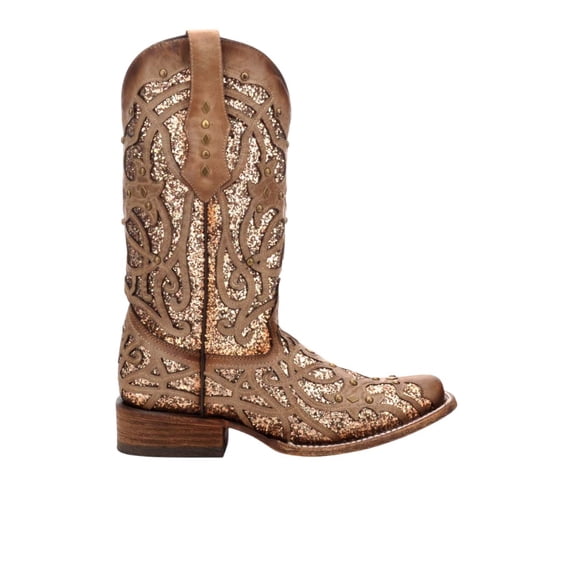 CORRAL Adult Female Marsha Orix Glittered Inlay & Studs Boots, Size: 7, Width: M