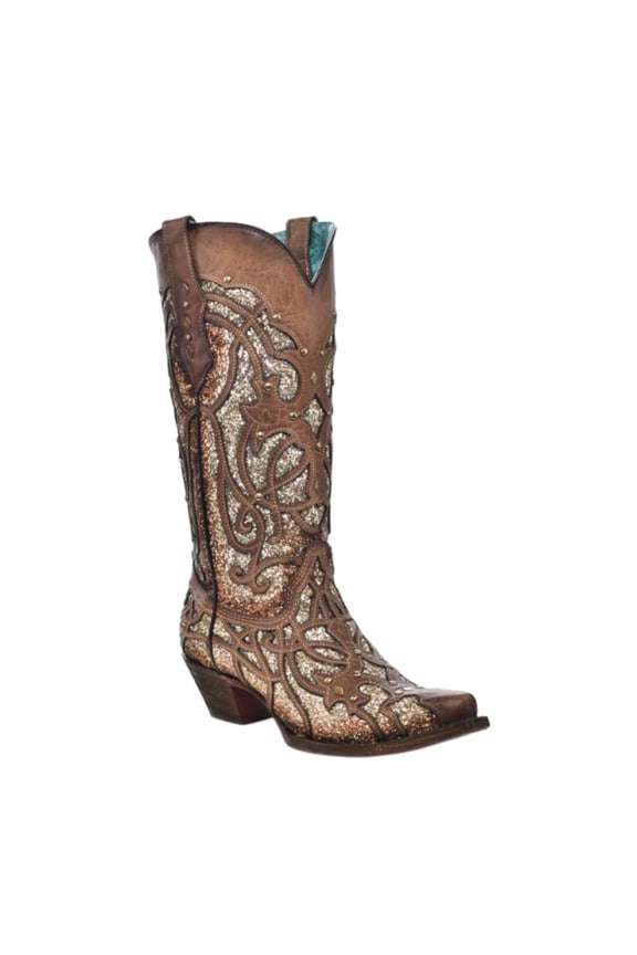 CORRAL Adult Female Orix Glitter Inlay & Studs Boots, Size: 9, Width: M (C3331-LD-M-9)