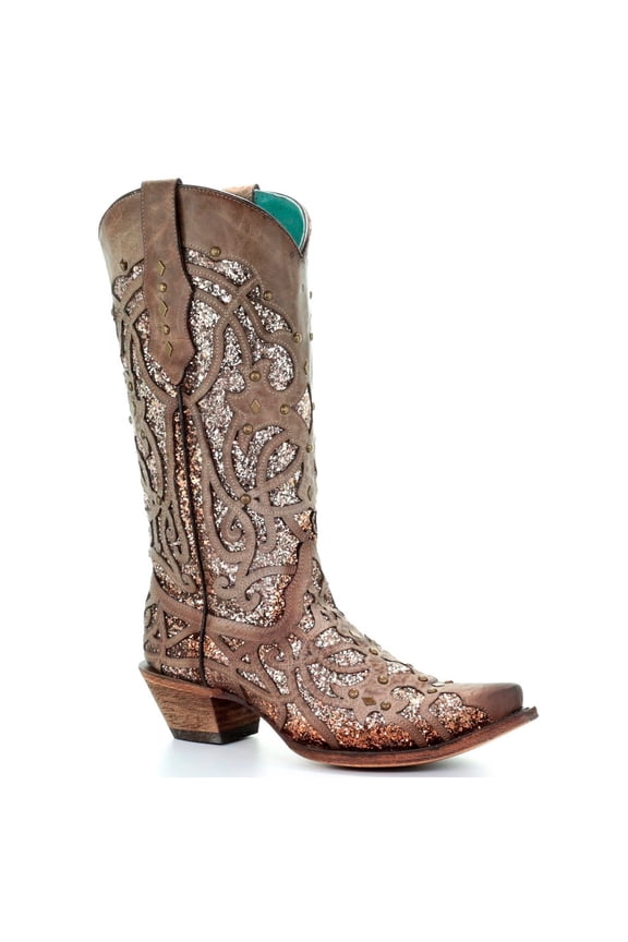 CORRAL Adult Female Orix Glitter Inlay & Studs Boots, Size: 9, Width: M (C3331-LD-M-9)