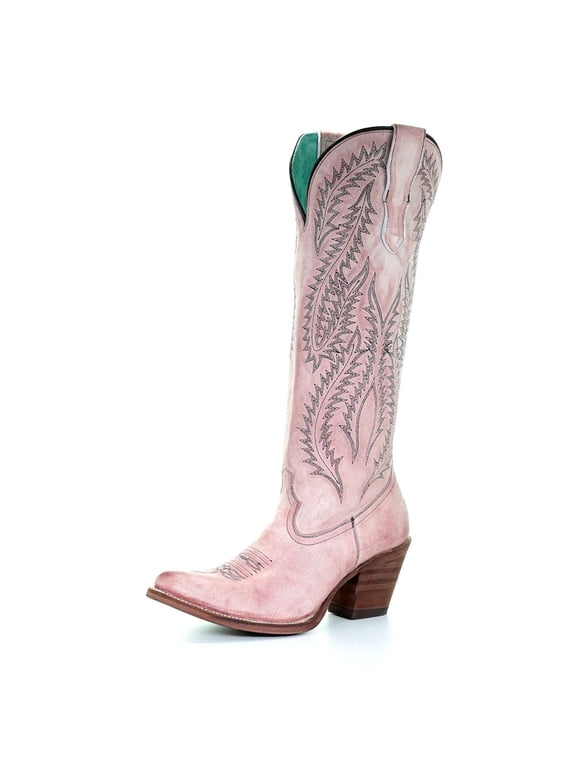 CORRAL Adult Female Embroidery Tall Top Boots, Color: Rose, Size: 9.5, Width: M