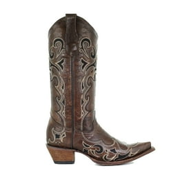 Circle G Women s Cross Embroidered Western Boot Snip Toe Black 6 1 2 M US Walmart