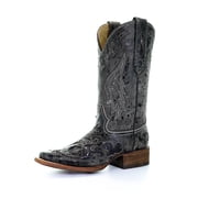 CORRAL Adult Female Snake Inlay Boots, Color Black, Size 6.5, Width M A2402-LD-M-6.5