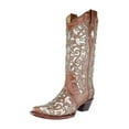 thumbnail image 1 of CORRAL Western Boots Womens Leather Heel Snip Toe 7.5 M Brown A3318, 1 of 4