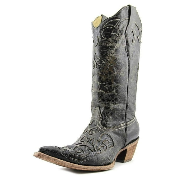 CORRAL Women's Lizard Inlay Western Cowgirl Boot Pointed Toe - C2108 (7.5 W US)