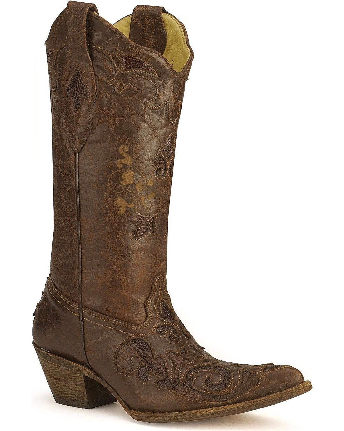 CORRAL Women s Vintage Lizard Inlay Pointed Toe Cowgirl Boots C2109 5 BM US Walmart