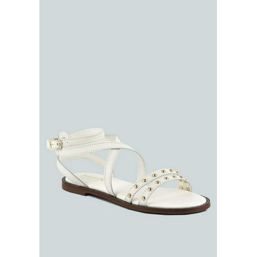 CORRIANE Studs Embellishment Off White Strappy Sandals