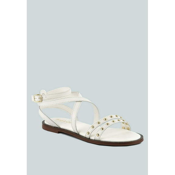 CORRIANE Studs Embellishment Off White Strappy Sandals