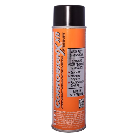 CorrosionX Extended Duty, Industrial Lubricant & Corrosion Preventive, Long-Lasting Rust & Salt Protection, Weather Resistant, Safe for Electronics, Automotive, Marine, RV & Trailer Use, 16oz Aerosol
