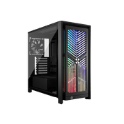 CORSAIR 4000X RS Mid-Tower PC Case, Black - Illuminated front panel RGB - 4x RS120 fans included - Supports dual 360mm radiators - ASUS BTF, MSI Project Zero - Black