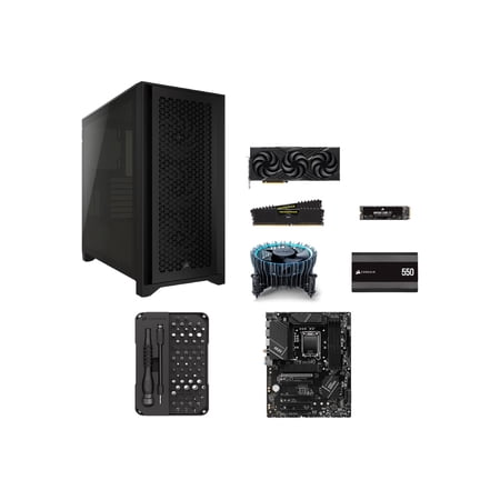 CORSAIR CLUB BUILD KIT - Mid tower gaming - Core i5 i5-14400F / up to 4.7 GHz - RAM 16 GB - SSD 1 TB - NVMe - GeForce RTX 4060 - IEEE 802.11ax (Wi-Fi 6E), Gigabit Ethernet, 2.5 Gigabit Ethernet - Win 11 Home - monitor: none - black