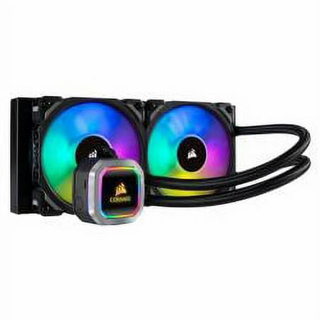 CORSAIR - Hydro Series H100i RGB Platinum 120mm Processor Liquid Cooling System with RGB Lighting - Black/Silver