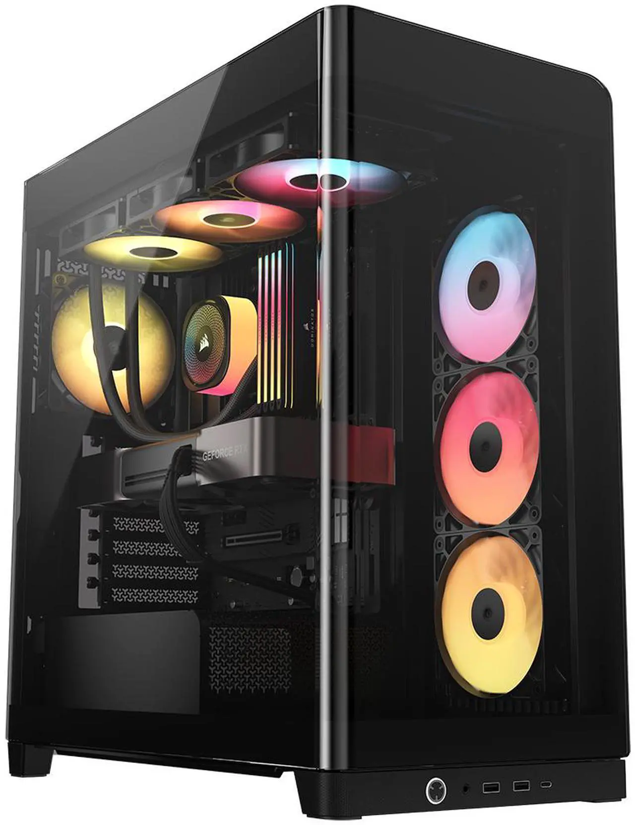 CORSAIR FRAME 4500X RS-R ARGB Panoramic Glass Mid-Tower PC Case – Panoramic Glass Exterior – InfiniRail™ Fan Mounting System – Fits Dual 360mm Radiators – ASUS BTF, MSI Project Zero