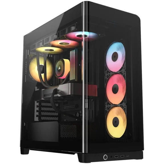 CORSAIR FRAME 4500X RS-R ARGB Panoramic Glass Mid-Tower PC Case  Panoramic Glass Exterior  InfiniRail Fan Mounting System  Fits Dual 360mm Radiators  ASUS BTF, MSI Project Zero