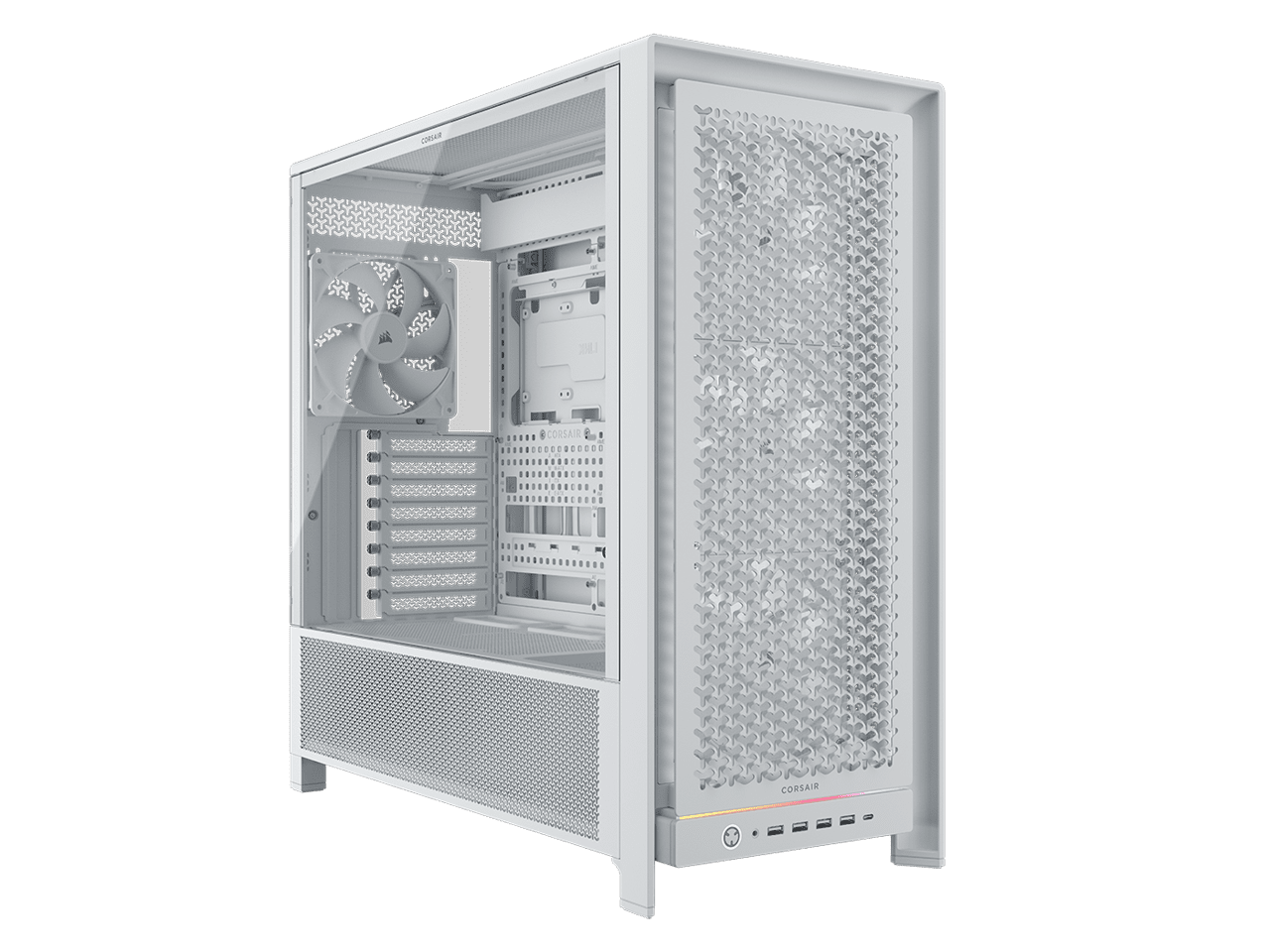 CORSAIR FRAME 5000D RS Modular High Airflow Mid-Tower PC Case, White – Fully Customizable Design –  InfiniRail™ Fan Mounting System – Fits Multiple 360mm Radiators or a 420mm Radiator – Reverse Mother