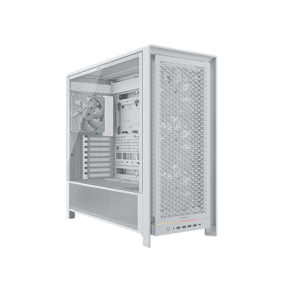 CORSAIR FRAME 5000D RS Modular High Airflow Mid-Tower PC Case, White  Fully Customizable Design   InfiniRail Fan Mounting System  Fits Multiple 360mm Radiators or a 420mm Radiator  Reverse Mother