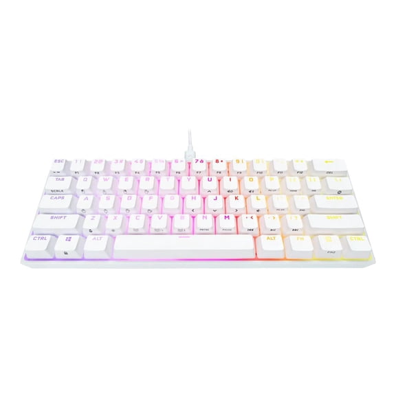 Corsair K65 RGB MINI 60% Mechanical Gaming Keyboard, CHERRY MX SPEED, White