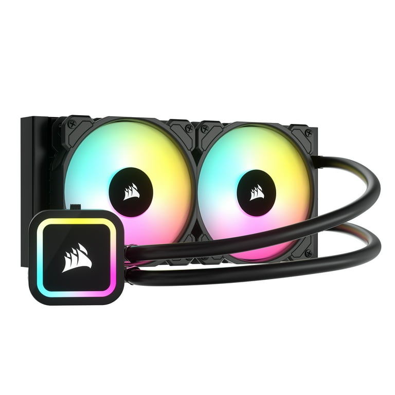 Corsair H100x RGB ELITE 水冷式CPU クーラー CORSAIR H100x RGB ELITE 240mm AIO CPU Cooler, 32 LEDs, SP120 PWM