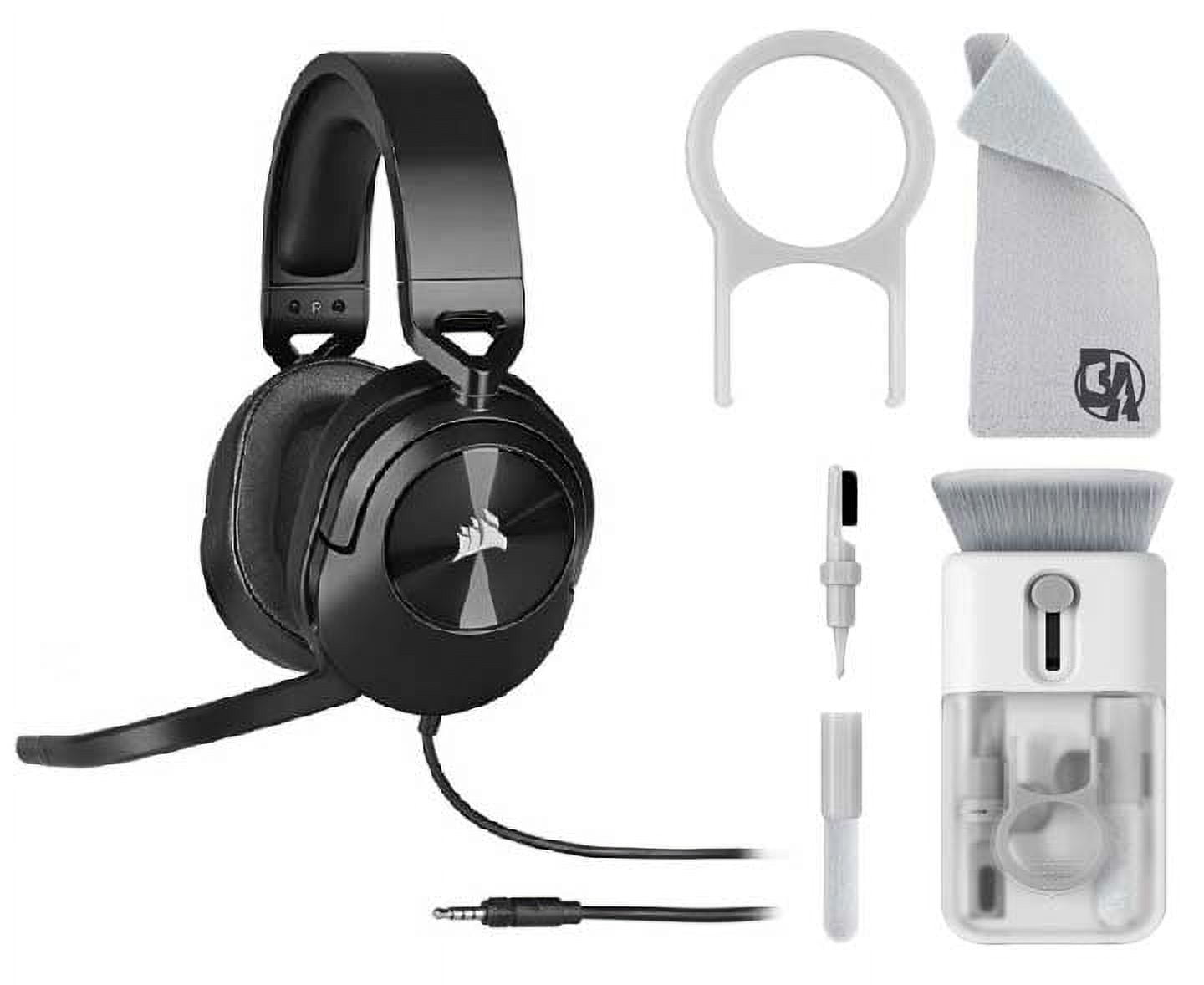 CORSAIR HS55 STEREO Wired Gaming Headset White With Cleaning Kit Bolt  Axtion Bundle Used 