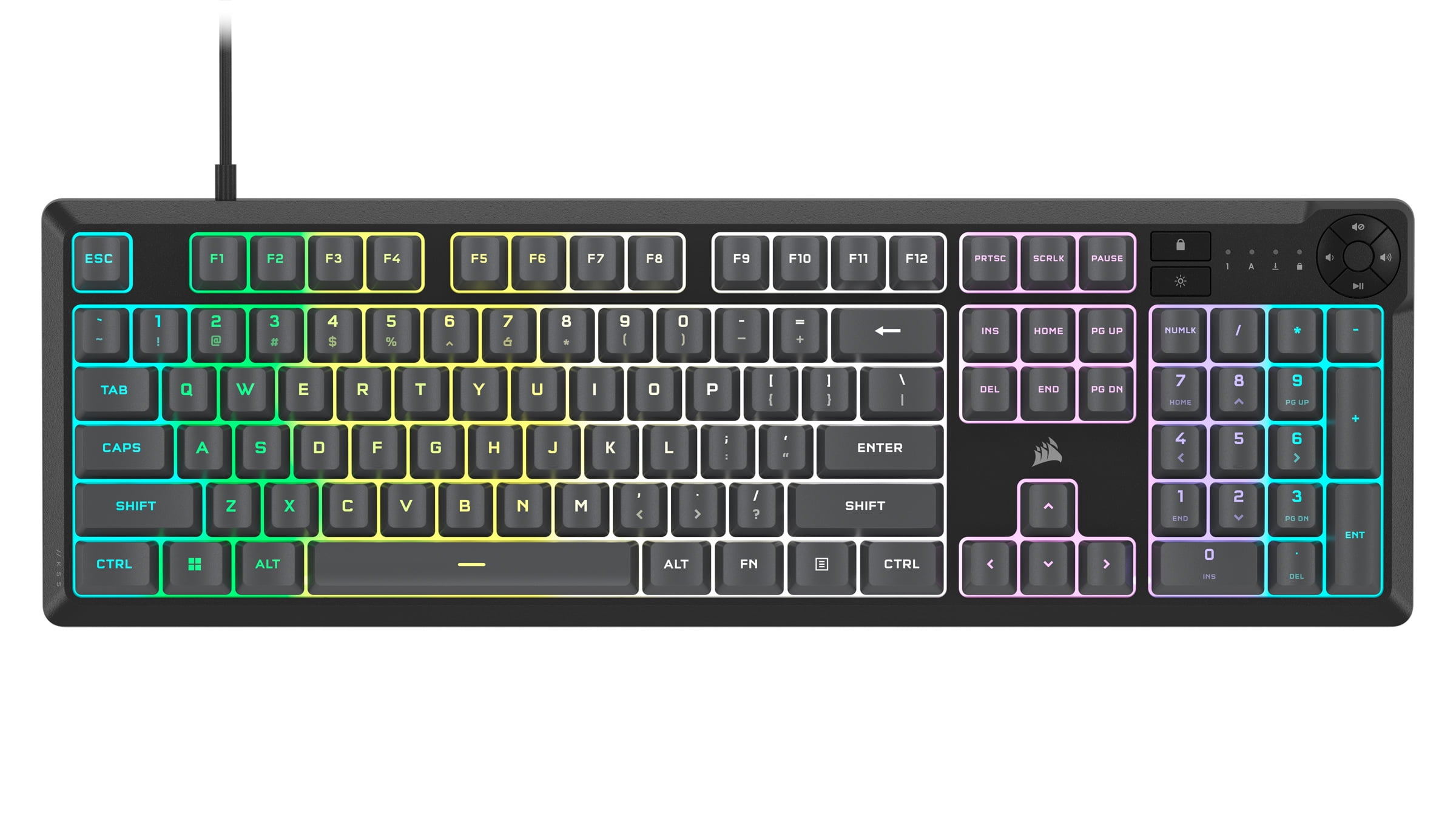 Corsair K55 CORE RGB Full Size USB Gaming Keyboard with Safety Leaflet, Black & Gray