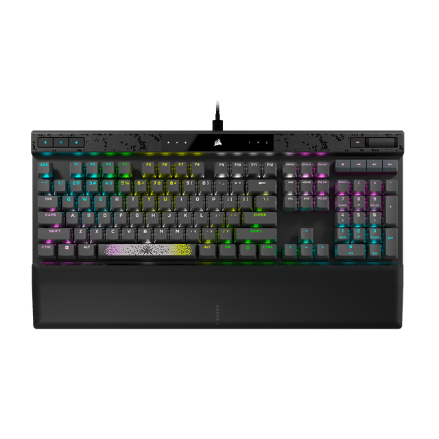CORSAIR K70 MAX RGB Magnetic-Mechanical Gaming Keyboard, Adjustable CORSAIR MGX Switches, Dedicated Media Controls, CORSAIR AXON, Aluminum Frame, Steel Gray