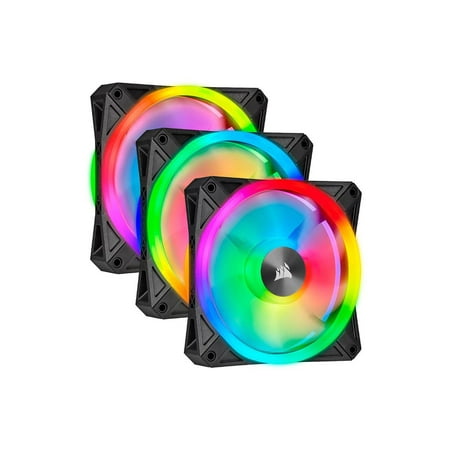 CORSAIR QL Series, iCUE QL120 RGB, 120mm RGB LED Fan, Triple Pack with Lighting Node CORE, CO-9050098-WW