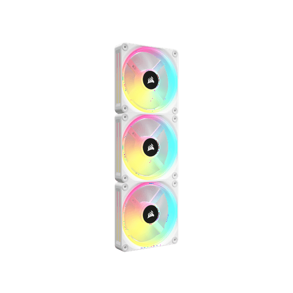 CORSAIR QX RGB Series, iCUE LINK QX120 RGB WHITE, 120mm Magnetic Dome RGB Fan, Starter  Kit